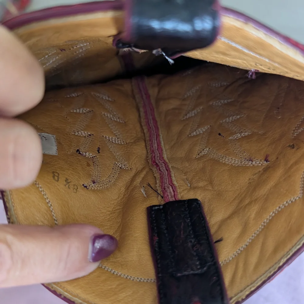 Jurassic Boots Co. Black and Red Leather Cowboy Boots - Picture 4 of 12